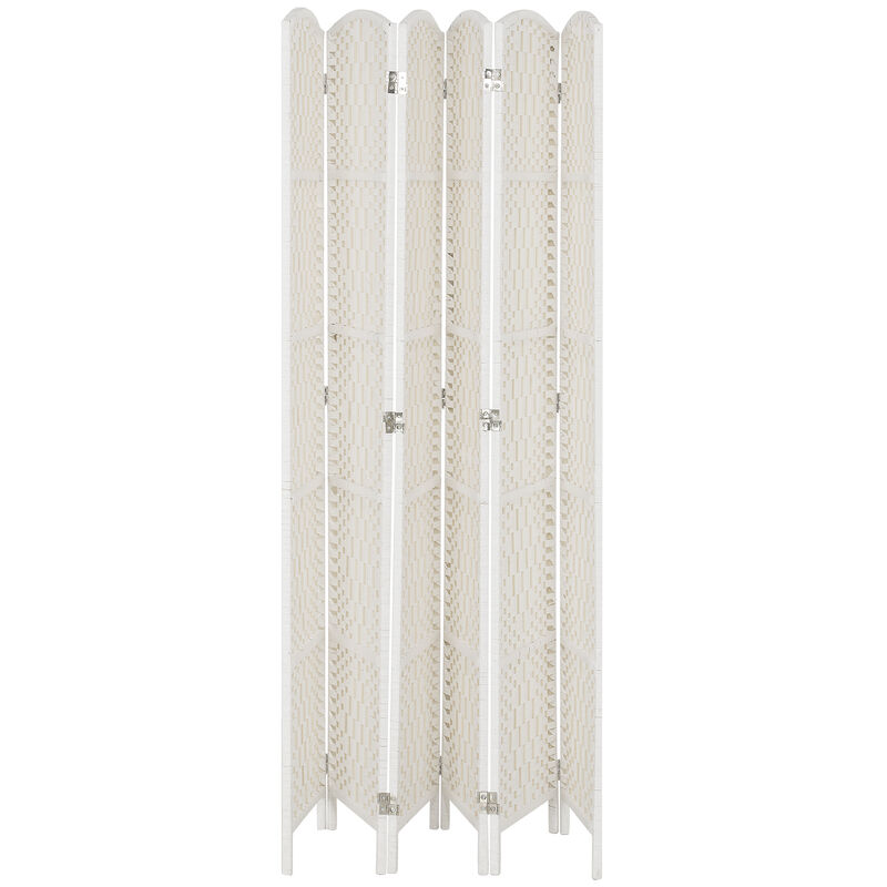 Hivvago Portable 6-Panel Room Divider with Woven Panels image number 7