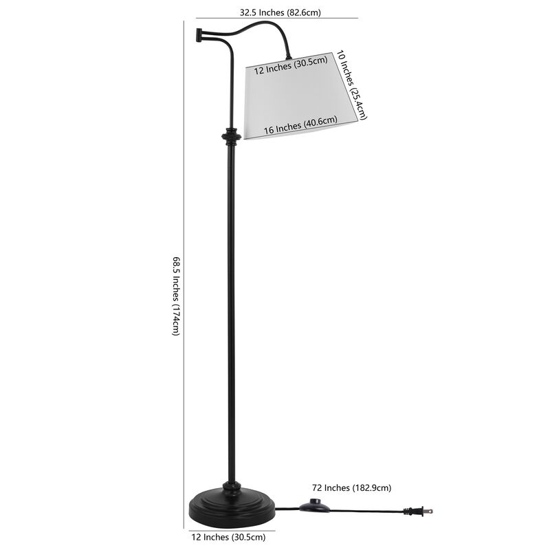 Jason Metal Traditional Swing Arm LED Floor Lamp