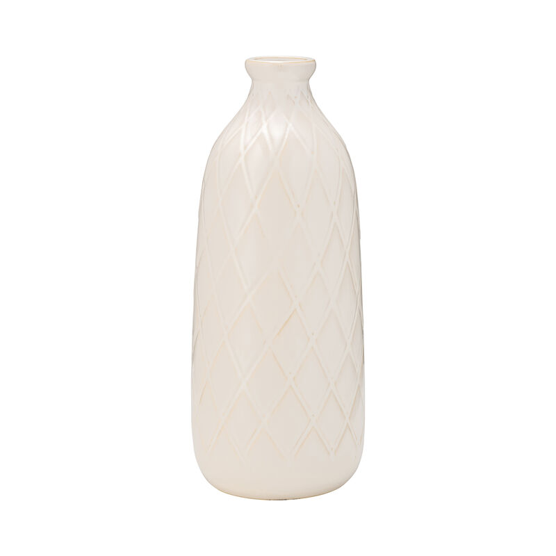 Cer, 16" Plaid Textured Vase image number 0