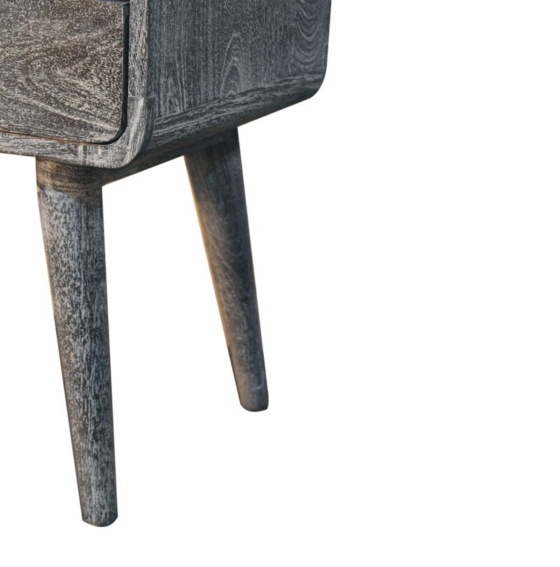 Artisan Furniture Solid Wood Sandblasted Ash Curved Bedside