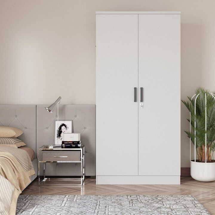 2 Doors Wardrobe with Shelves