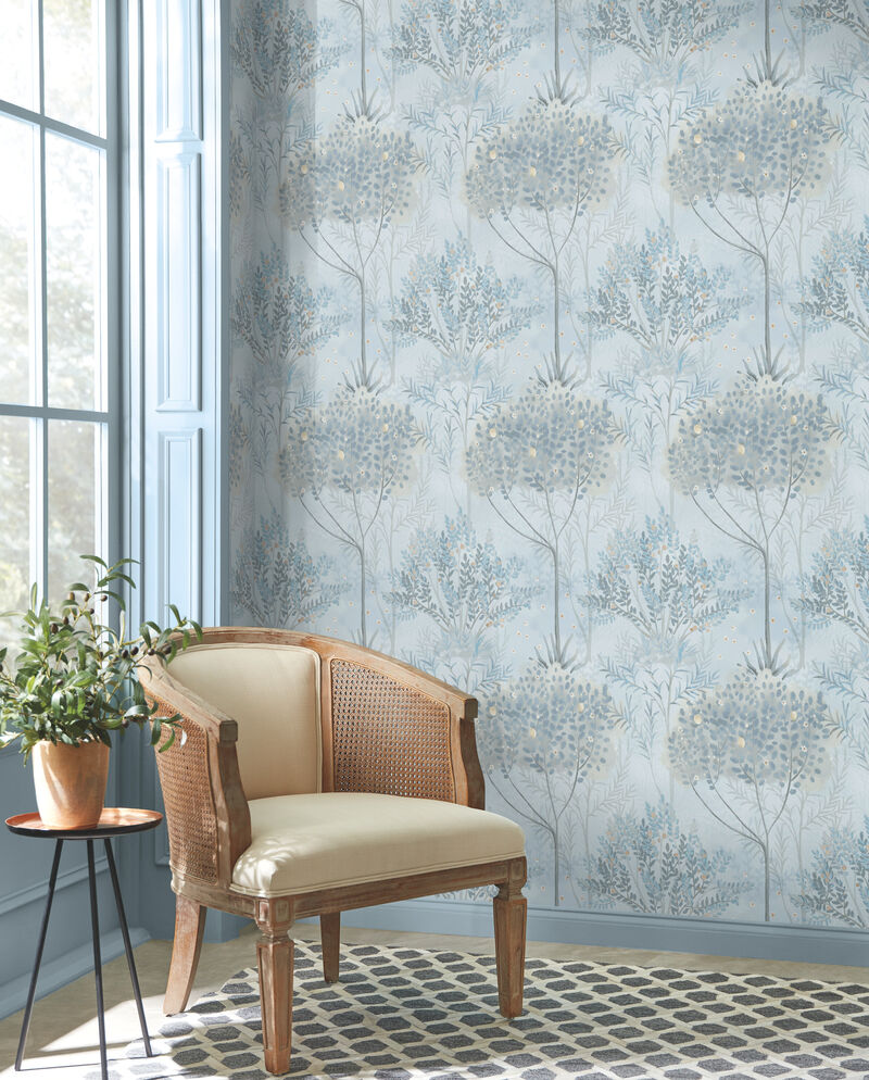 Orchard Blue & Grey Wallpaper image number 2