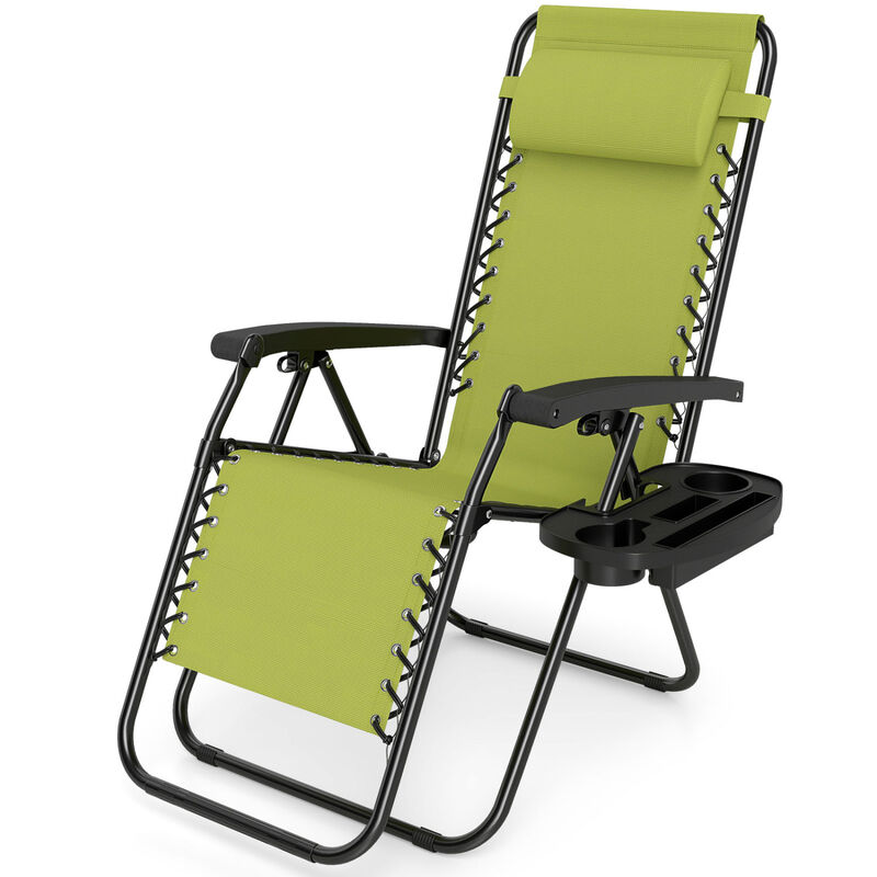 Outdoor Zero Gravity Chairs with Cup Holder and Adjustable Back image number 0