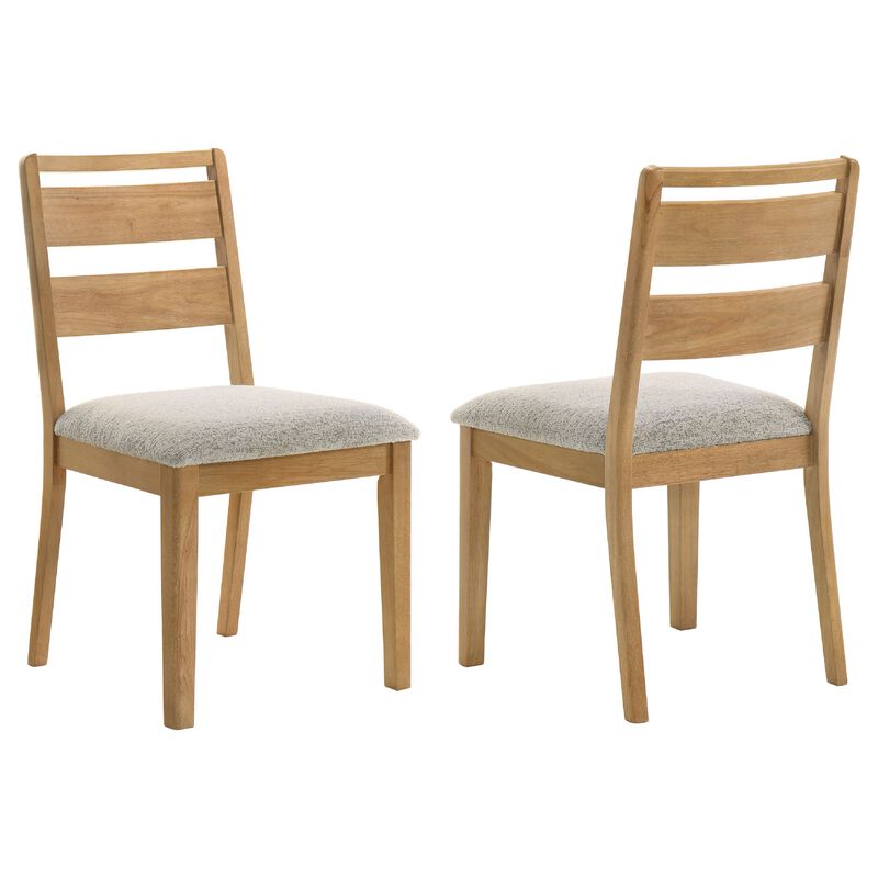 Brion Ladderback Dining Chair, Set of 2, Boucle Fabric, Wash Oak Wood image number 0