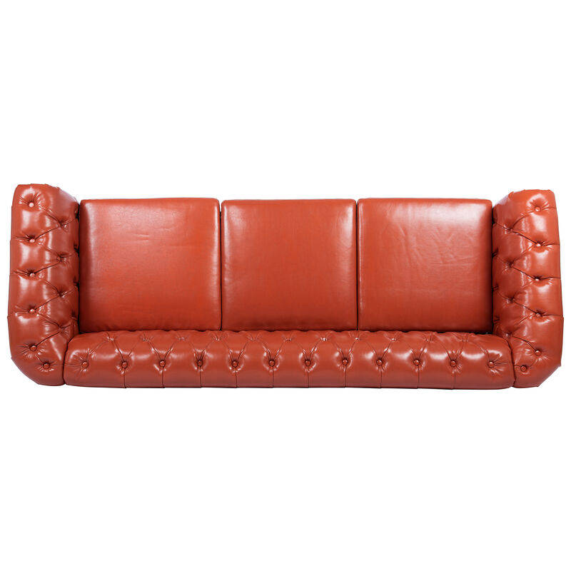Rolled Arm Chesterfield 3 Seater Sofa.