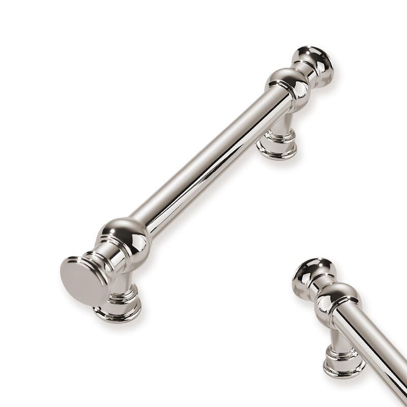 ZAUYX 10-Pack 3inch(76mm) Hole Center Polished Nickel Cabinet Pulls Solid Heavy Duty Kitchen Cabinet Hardware for Cupboard Drawe