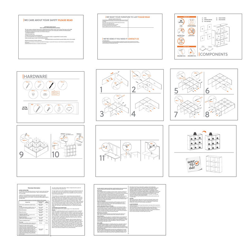 9 Cube Wooden Organizer with Grain Details, Washed White