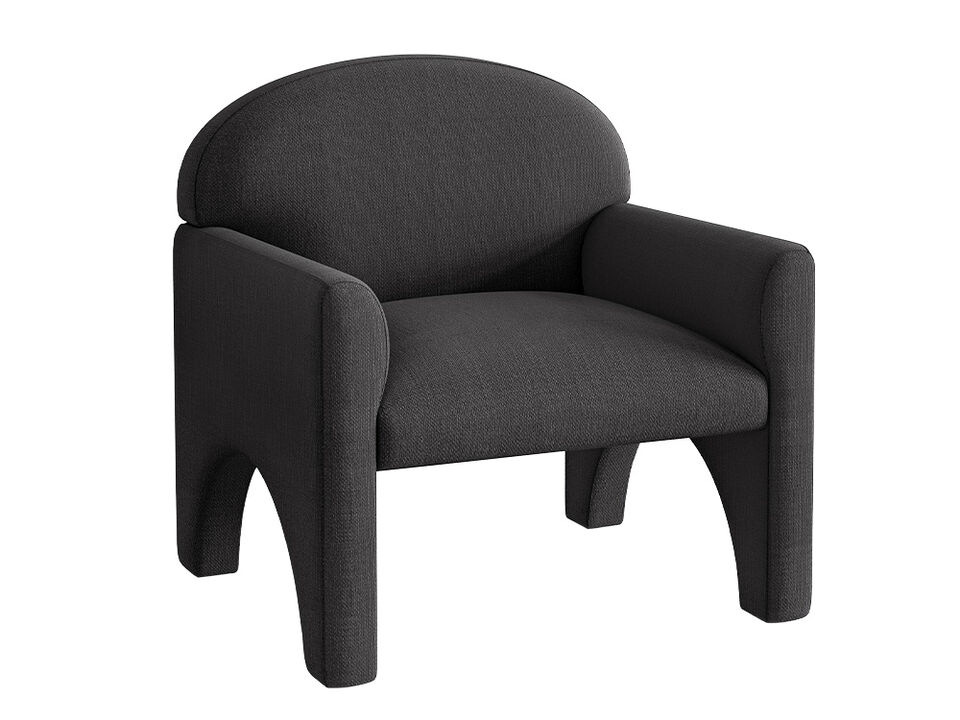 BELLEZE Modern Accent Chair with Rubber Wood Legs, Comfortable Upholstered Armchair with Arched Design for Living Room, Bedroom, or Office - Oslo (Gray)