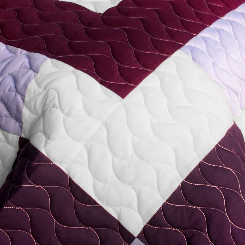 3-Piece Vermicelli Quilted Patchwork Quilt Set with Matching Shams image number 3