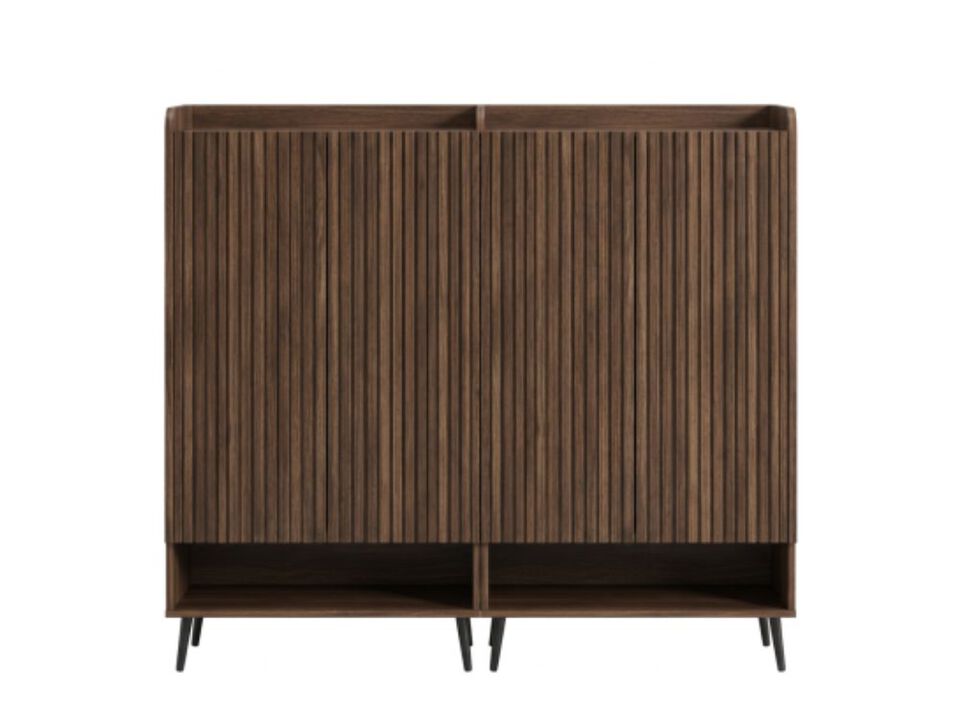 Entryway Shoe Storage Cabinet Adjustable Shelves Brown Large