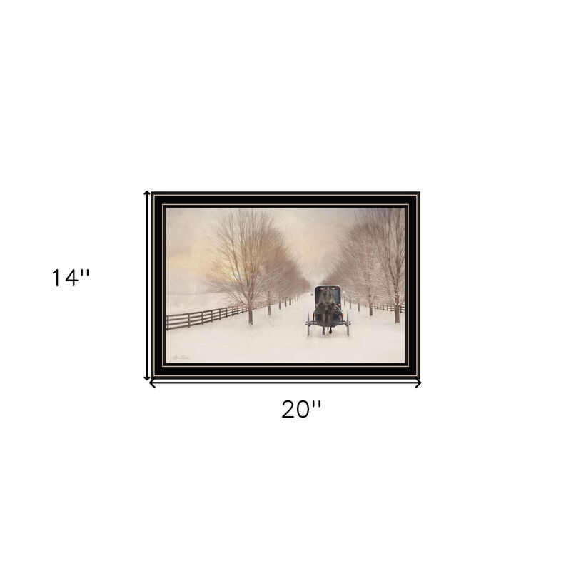 HomeRoots Snowy Amish Lane Black Framed Wall Art image number 4