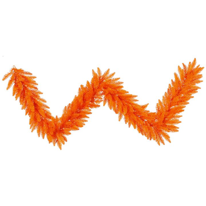 Vickerman 9' Orange Fir Artificial Christmas Garland, Unlit - Faux Fir Christmas Garland - Indoor Seasonal Home Decor