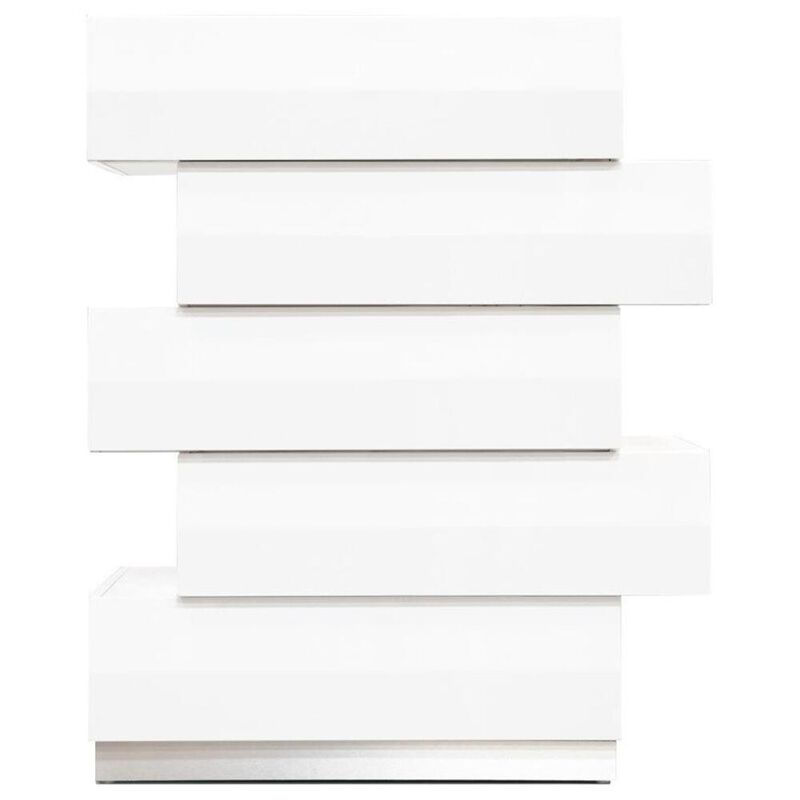 Best Master Furniture Best Master Spain 5-Drawer Poplar Wood Bedroom Chest in White/Silver Base image number 0