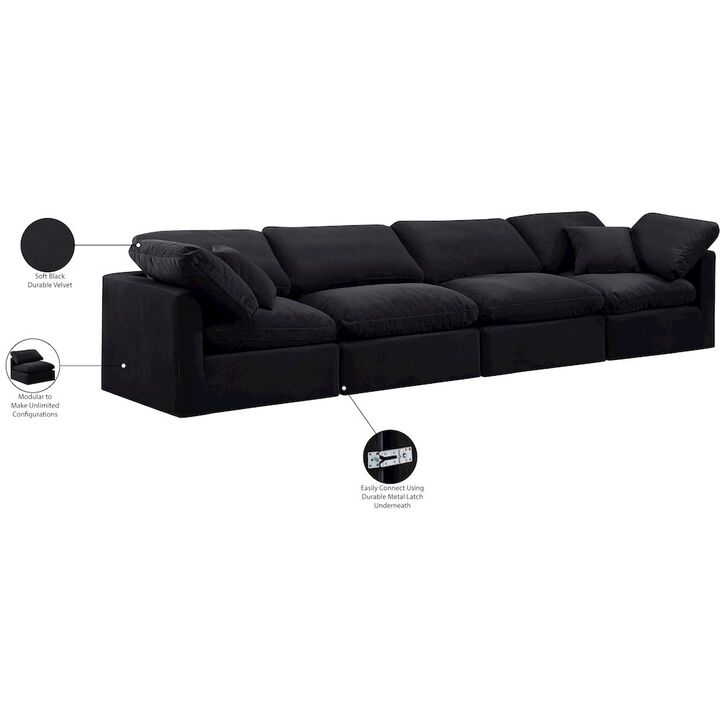 Meridian Furniture Indulge Black Velvet Modular Sofa