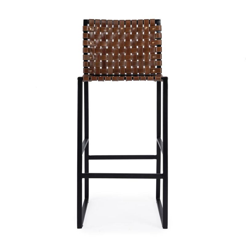 Butler Specialty Urban Woven Leather 30 Barstool, Medium Brown
