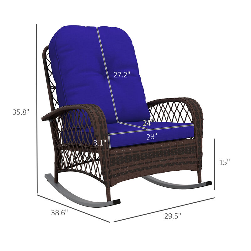 Hivvago Wicker Rocking Chair for Porch image number 2