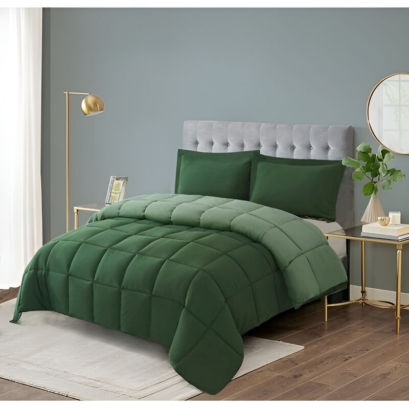 Elegant Traditional Pattern Comforter Set &ndash; Reversible Bedding, 3 Pieces