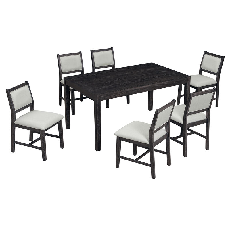 Merax 7-Piece Retro Dining Table Set for 6