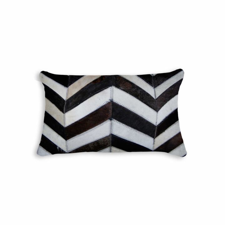 Decorative Chevron Cowhide Pillow for Couch, Chair, or Bedroom