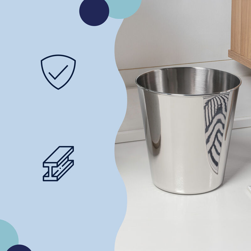 Remi Modern Classic Textured Steel 2-Gallon Wastebasket