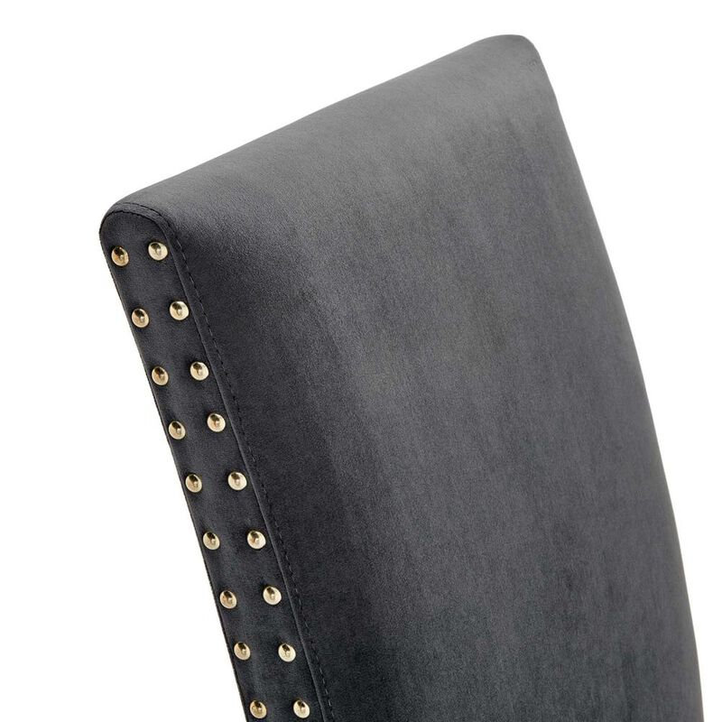 Modway EEI-3779-CHA Parcel Performance Velvet Dining Side Chairs - Set of 2, Charcoal image number 5