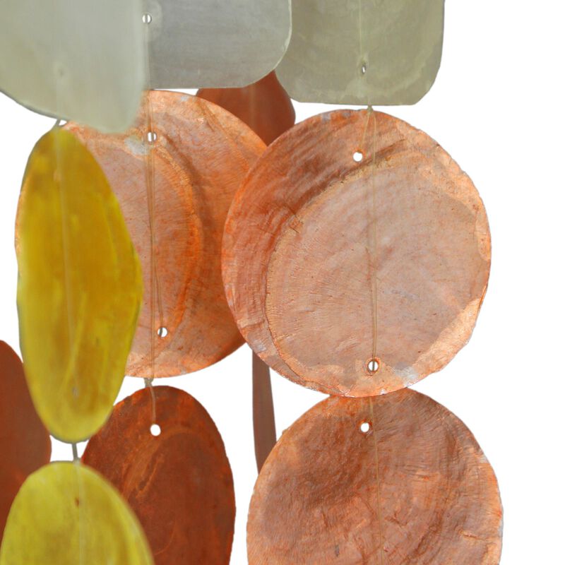 Amber, Yellow and White Capiz Shell Mini Wind Chime Garden Patio Yard image number 2