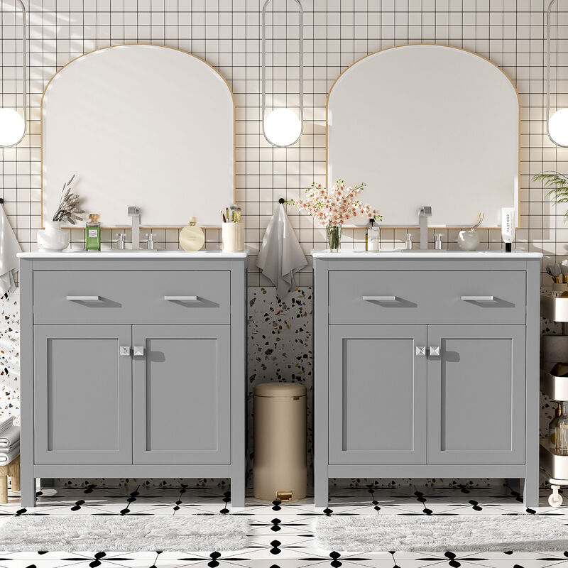 Merax  Modern Double Bathroom Vanity Set
