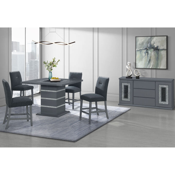 Monaco Dark Grey Bar Stools Set of 2