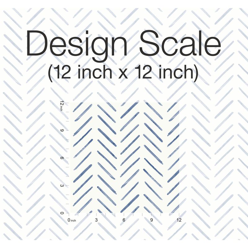 Painted Herringbone Navy Wallpaper (Double Roll) image number 6