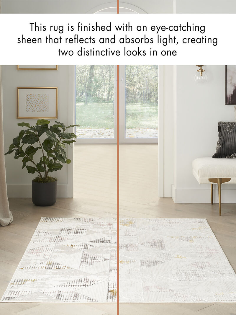 Glitz GLZ04 Ivory/Multicolor 5'3" x 7'3" Rug