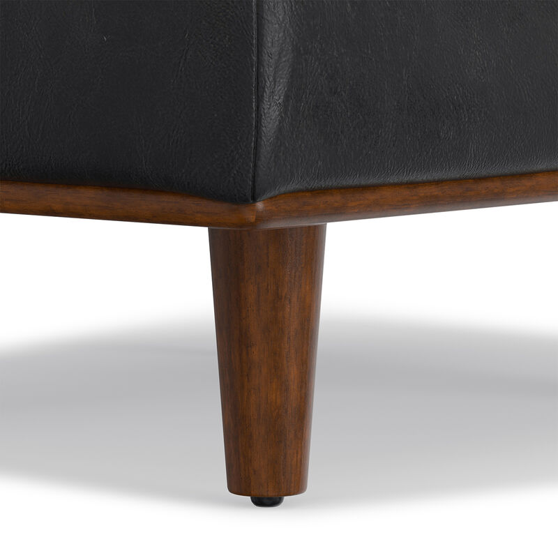 Morrison 33 inch Wide Mid-Century Modern Table Ottoman in Caramel Brown Top Grain Genuine Leather