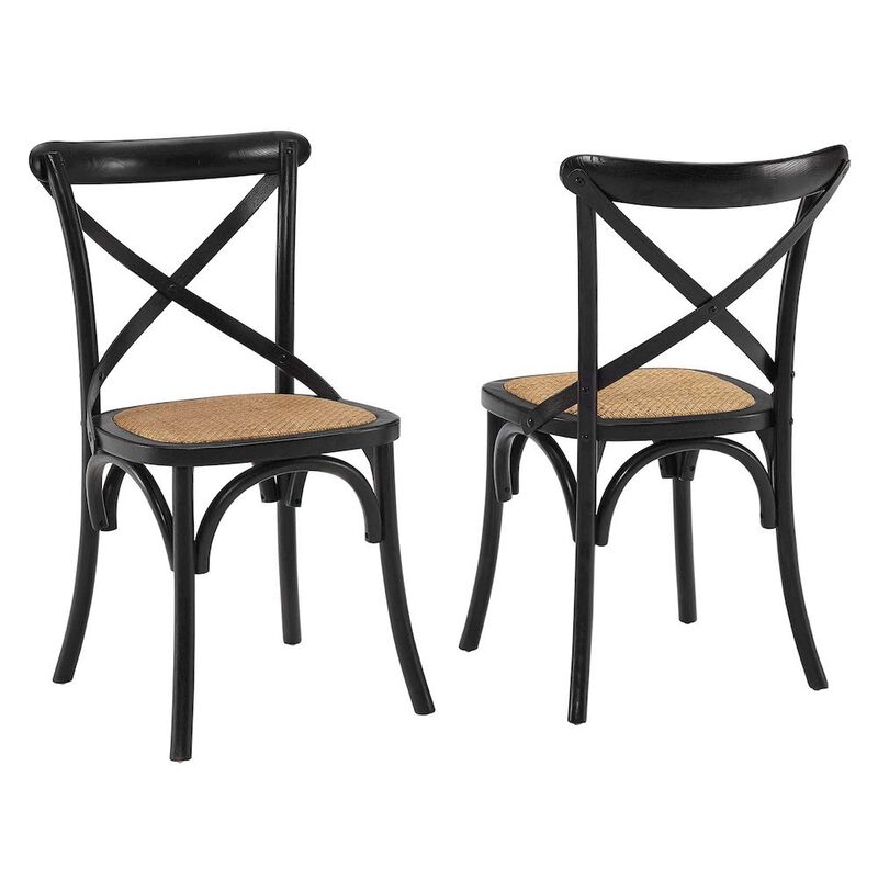 Wooden Dining Side Chairs for Kitchen and Dining Room, Natural, Set of 2 image number 0