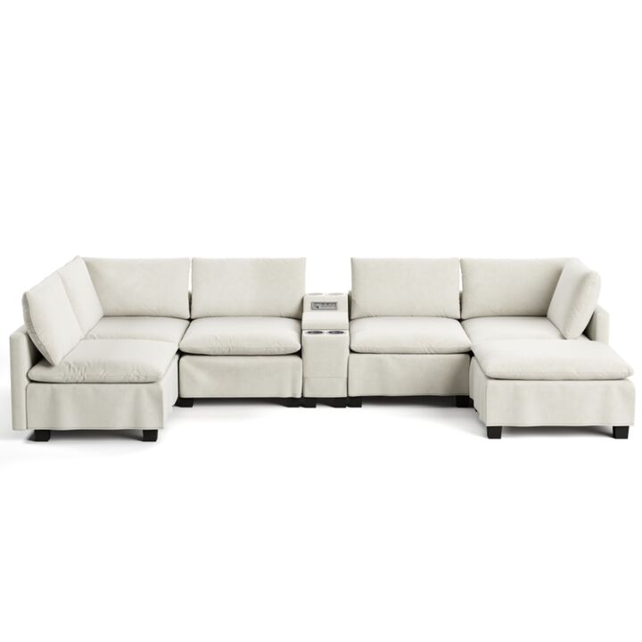 Largan U-Shaped Cloud Sectional Sofa
