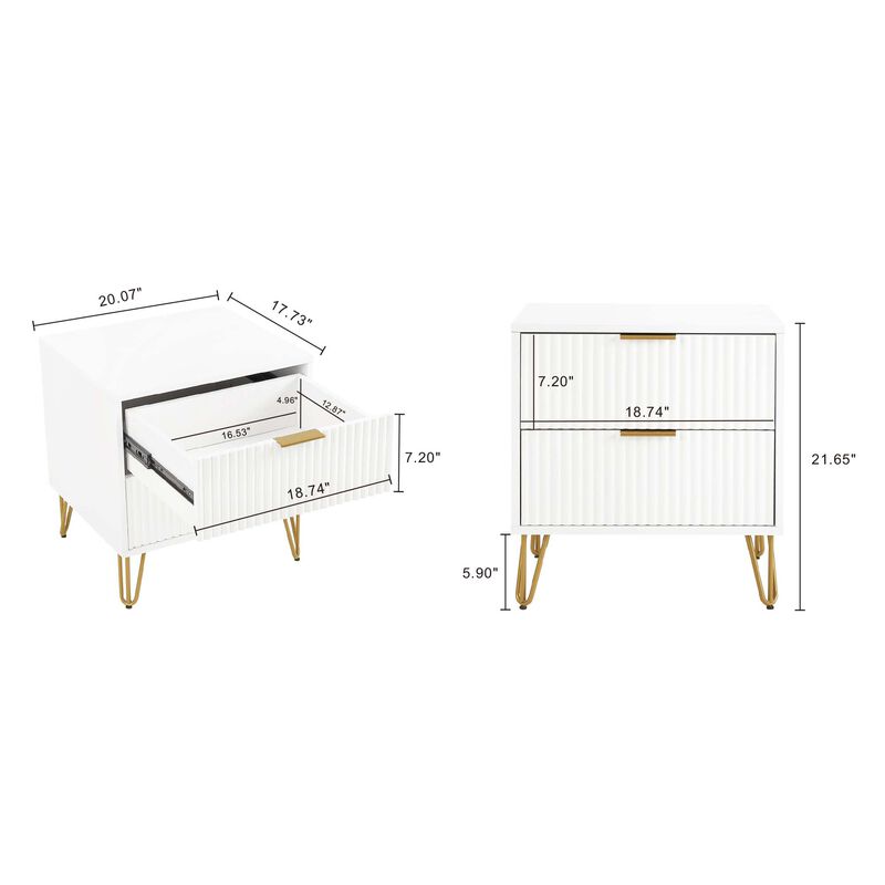 Dumbo Dresser and 2-Drawer Nightstand Set in White image number 5