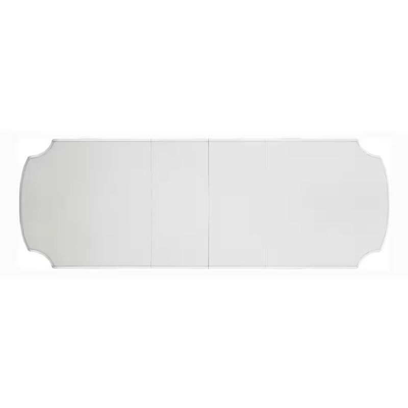 Antoine Dining Table, Double Pedestal, 84-120 Inch Antique Pearl White - Benzara