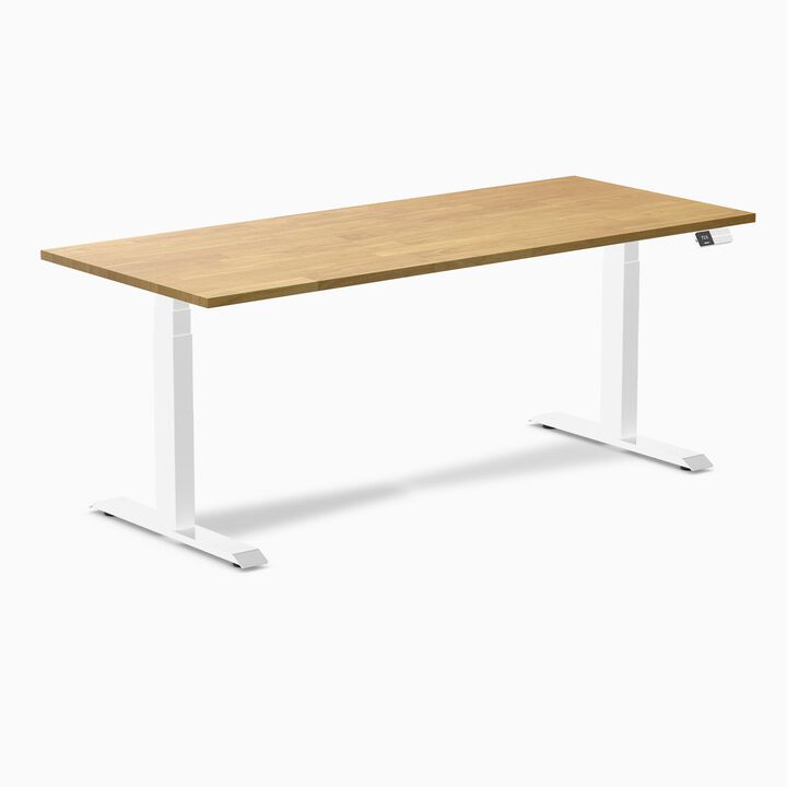 Desky Dual Rubberwood Sit Stand Desk