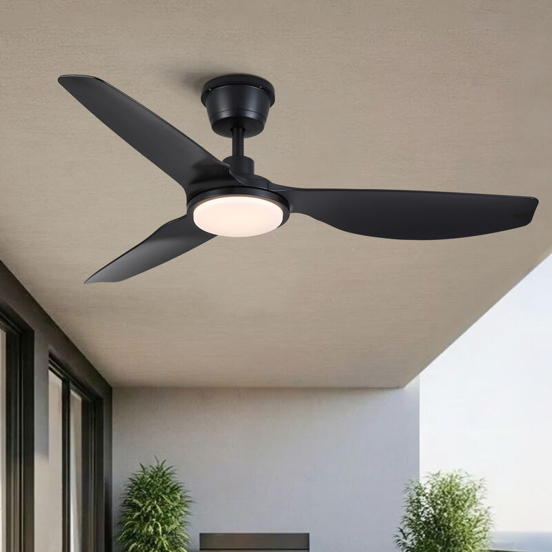 ELEMENT ACE 52 Inch Modern Outdoor Waterproof Ceiling Fan with Integrated Light and Ultra Quiet Energy Efficient Reversible DC Motor for Patio Garden Use image number 4