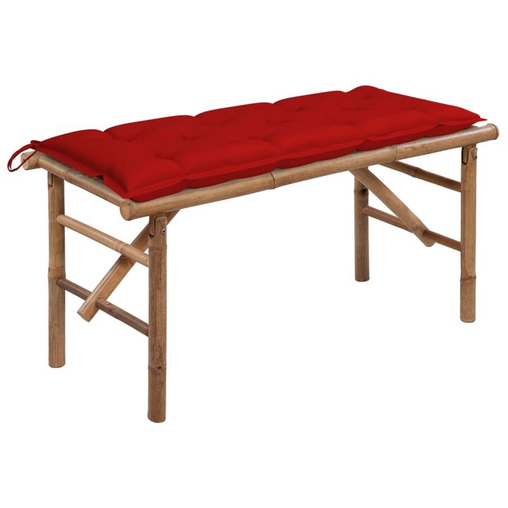 vidaXL Folding Garden Bench with Cushion 46.5" Bamboo