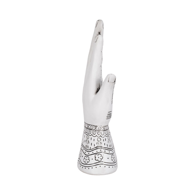 Resin, 10" Tattoo Hand, White image number 2