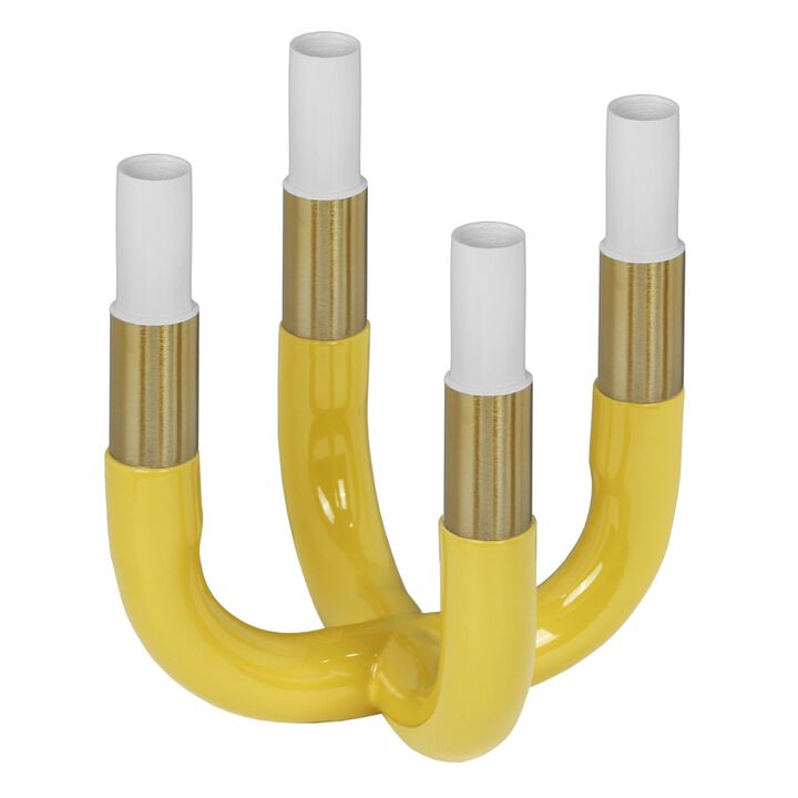Casafoyer Kaonashi Mustard Yellow Candelabra