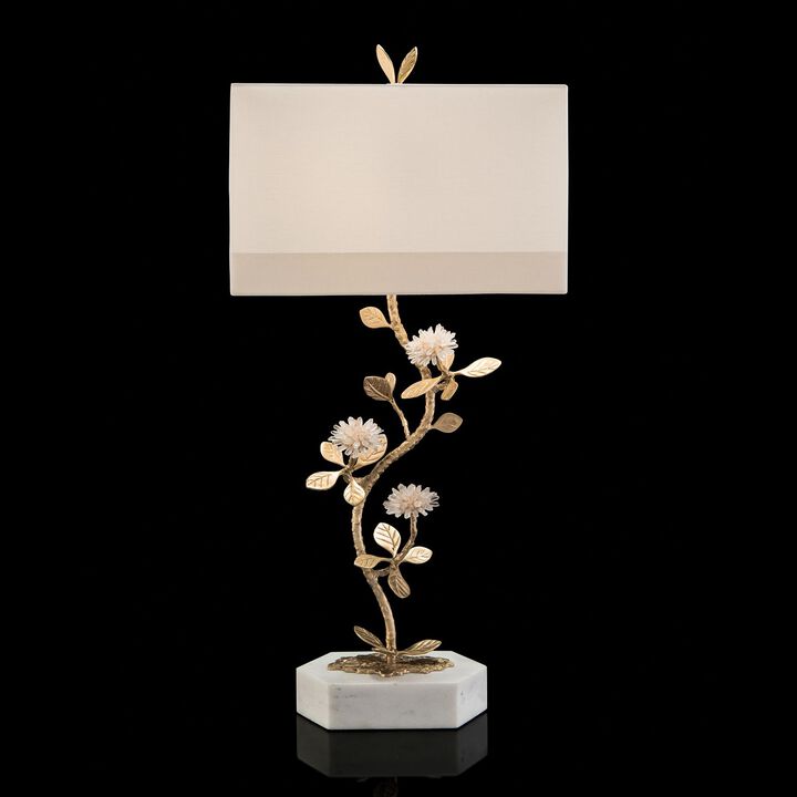 Stone Quartz Flower Table Lamp