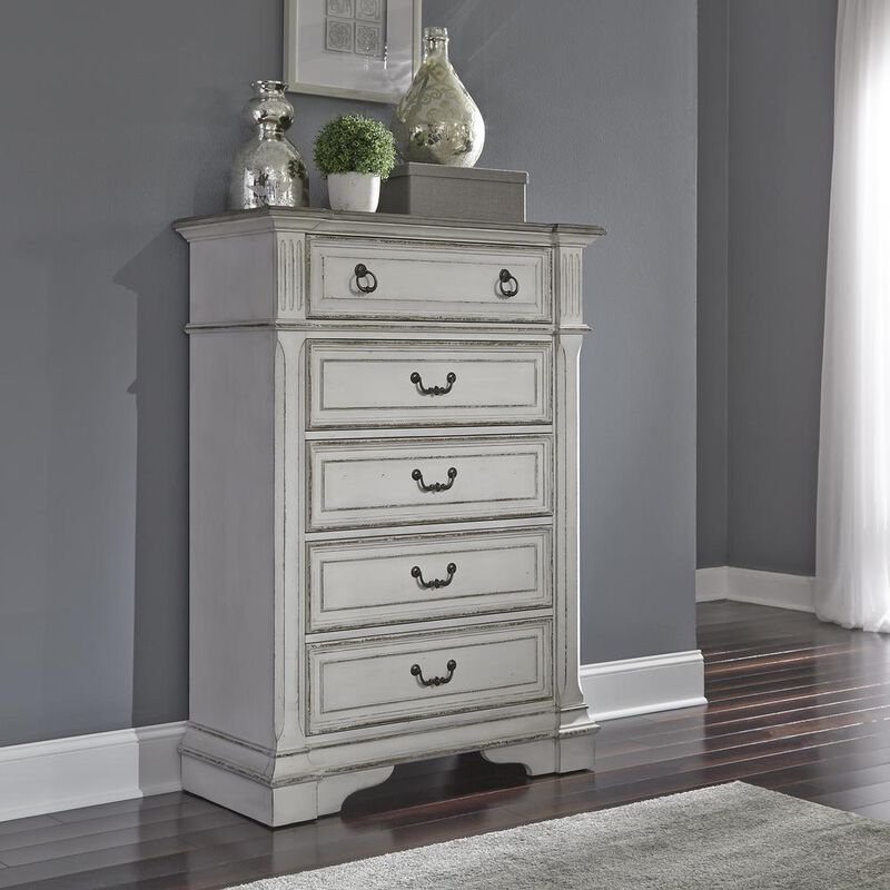 Liberty Furniture Abbey Park 5 Drawer Chest in Antique White image number 3