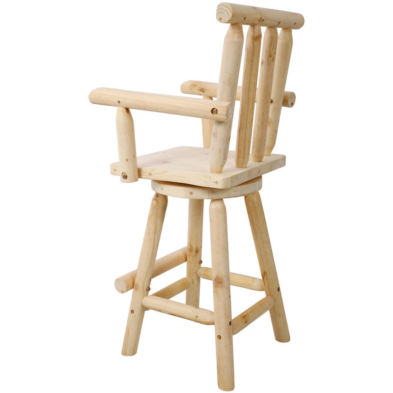 Streamdale Rustic Fir Bar Stool with Armrests and Footrest (4ft, Light Brown) image number 6