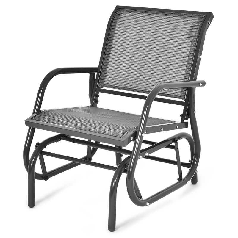 Heavy-Duty Outdoor Glider Chair &ndash; Rocking Swing Seat with Armrest for One