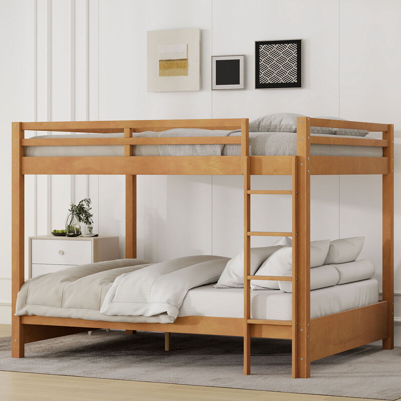 Merax Wood Queen Size Bunk Bed with Ladder