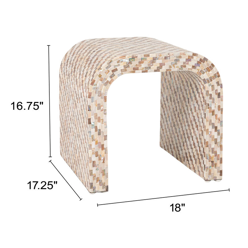 Mother of Pearl Waterfall End Table, Brown image number 2