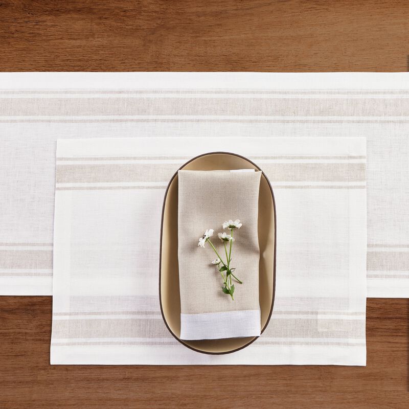 Christmas Linen Placemats 14 x 19 in Set of 4 - Country Stripe, Solino Home