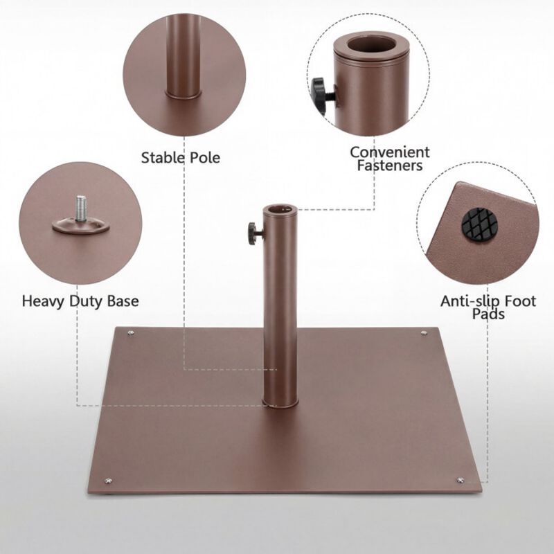 25 Inch Square Patio Umbrella Base 42 LBS Weighted image number 4