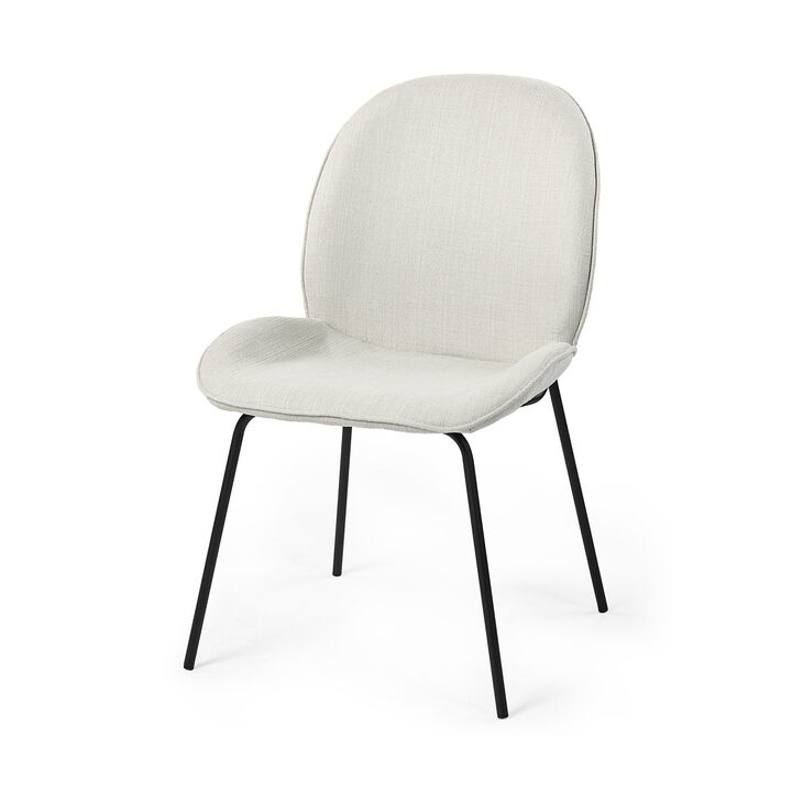 Inala White Fabric Dining Chair