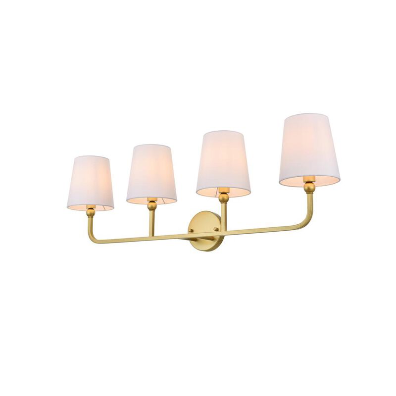 Living District Colson 4 light Brass and Clear Bath Sconce